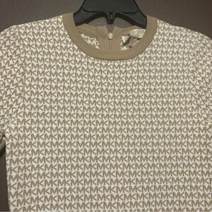 Michael Kors Beige and White Monogram Top